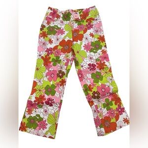 🌸. #3004.   Floral Women's Pajama Bottoms - Pink, Green, Orange